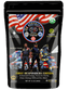 Zen Nootropics First Responder's Edition mushroom coffee bag with patriotic design, featuring firefighters and emergency vehicles, USDA organic and cordyceps-powered blend for focus and clean energy.