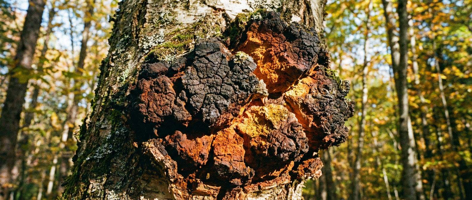 Chaga Mushrooms in the woods