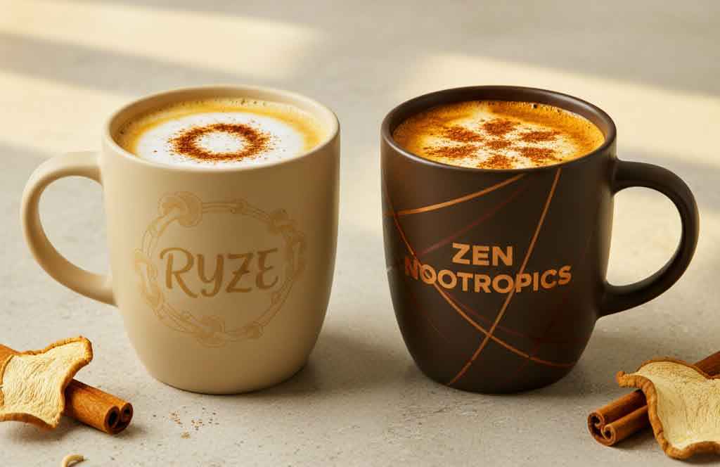 Ryze Mushroom Coffee vs. Zen Nootropics Mushroom Coffee