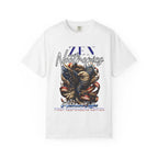 Zen Nootropics First Responders Edition eagle graphic t-shirt with vintage tattoo style on garment-dyed heavy-weight fabric