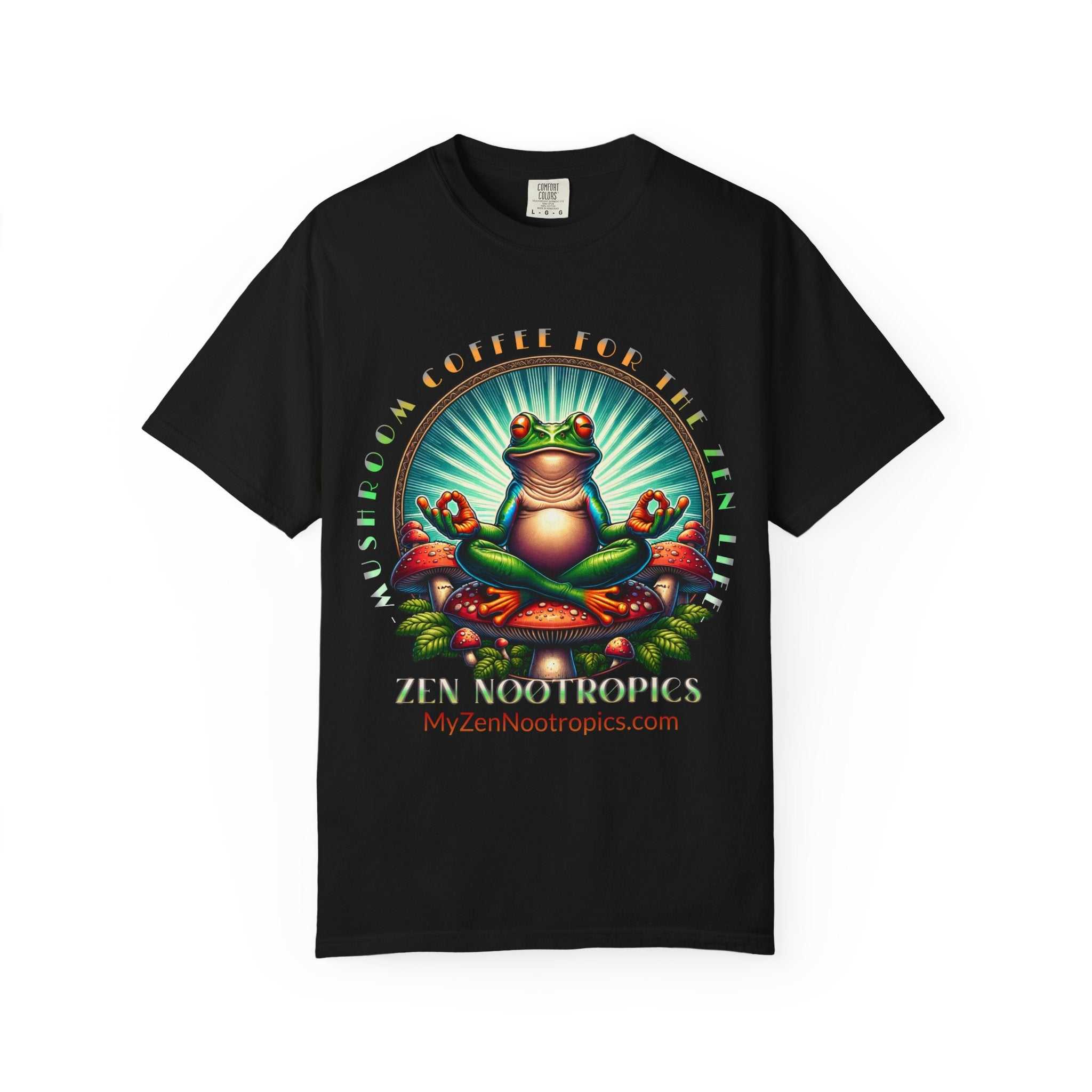 Feel The Zen Chilin Frog unisex graphic tee with vibrant frog design and relaxed fit