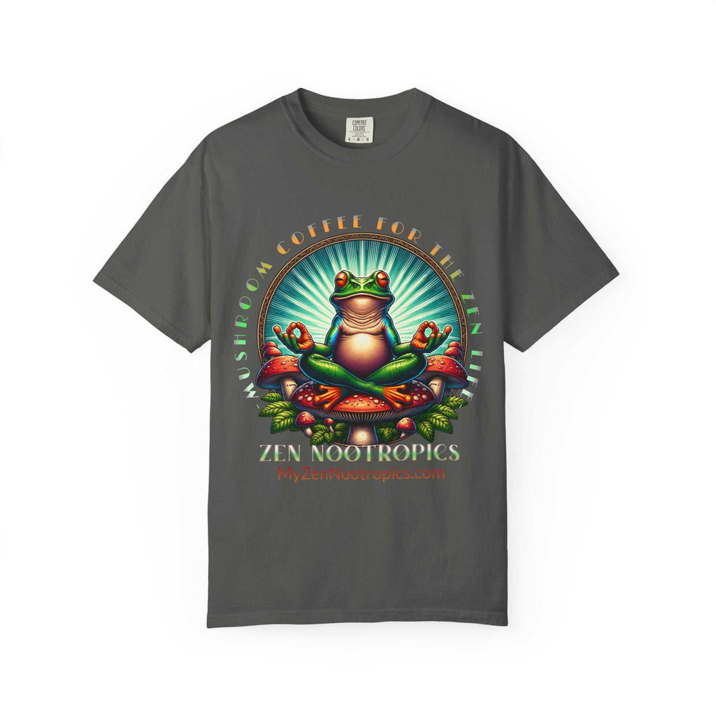 Feel The Zen Chilin Frog unisex graphic tee with vibrant frog design and relaxed fit
