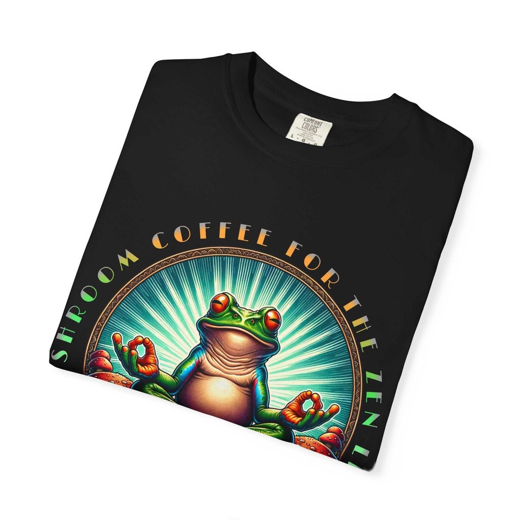 Feel The Zen Chilin Frog unisex graphic tee with vibrant frog illustration and relaxed fit