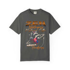 Heavyweight garment-dyed t-shirt with whimsical frog and mushroom design, perfect for outdoor lovers feeling the Zen.