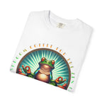 Feel The Zen Chilin Frog unisex graphic tee with vibrant frog illustration and relaxed fit