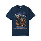 Garment-dyed heavy-weight Eagle Graphic T-Shirt with vintage tattoo design and bold eagle motif