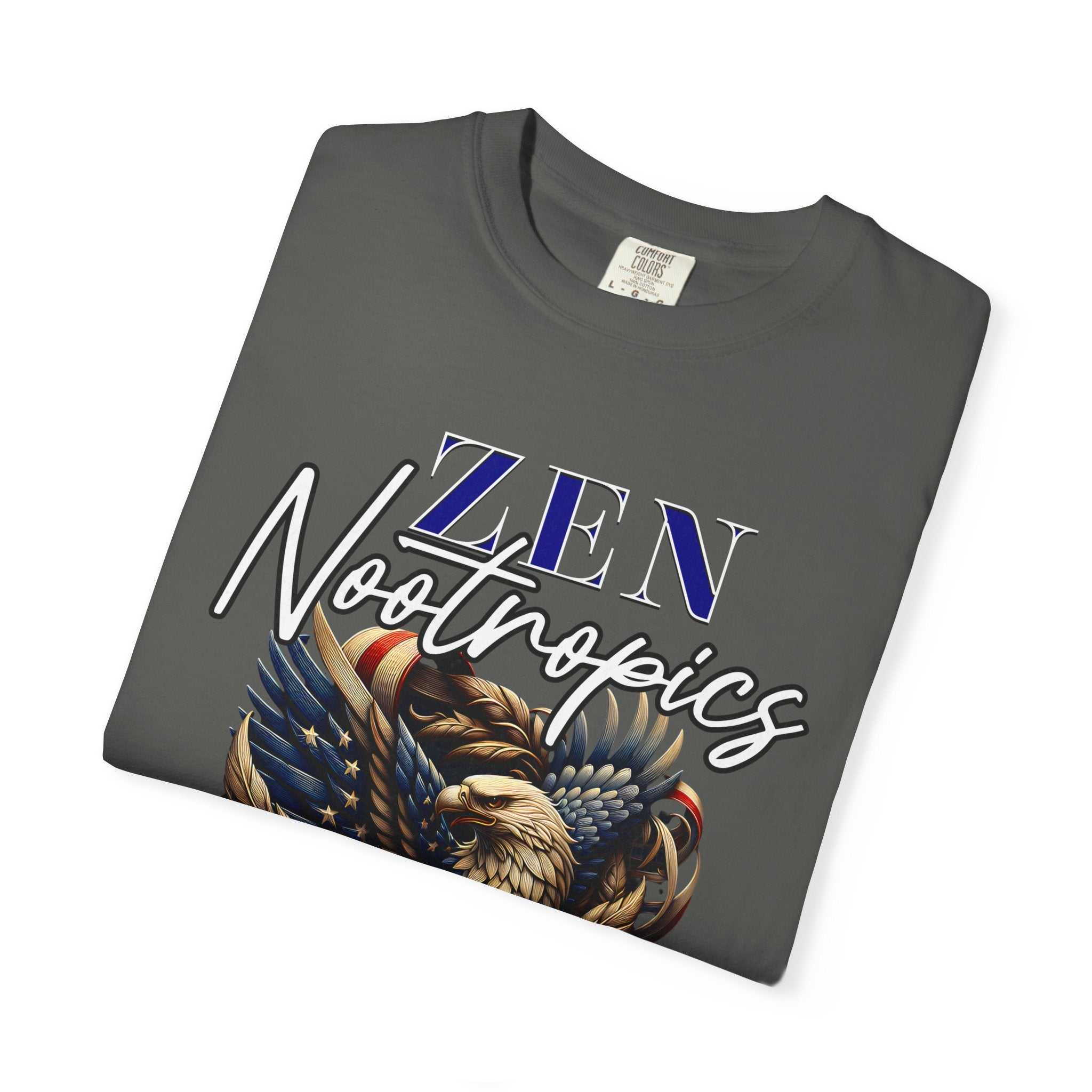 Vintage eagle graphic t-shirt with bold eagle and script design on garment-dyed heavy-weight cotton