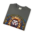 Unleash Lion's Mane heavyweight garment-dyed T-shirt with whimsical frog illustration and relaxed fit