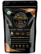 Premium Mushroom Coffee with organic mushrooms for energy, focus, and clarity in a classic medium roast pack