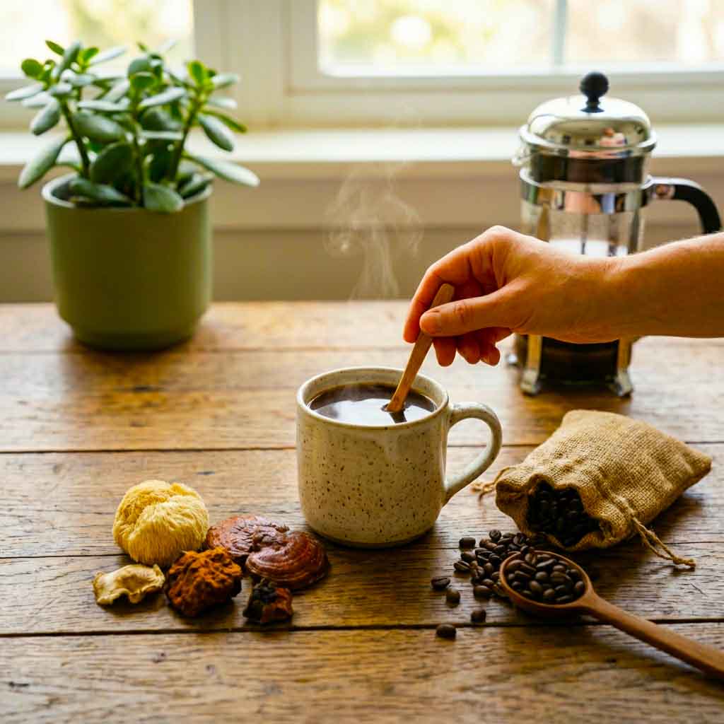 meet your new morning brew - mushroom coffee with focus